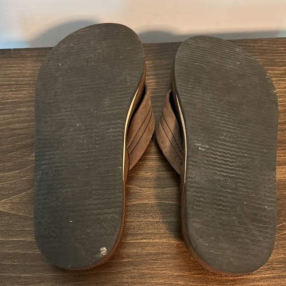 Kids Rainbow flip flops still have some life.  Worn 1 summer, no smells. - Picture 2 of 2